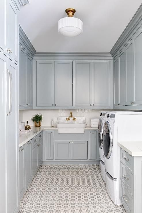 Patterned Cement Tile - A Charming (And Still Hot!) Trend | Blue ... with Trending: Top 10 Popular Laundry Room Photos In Summer 2018