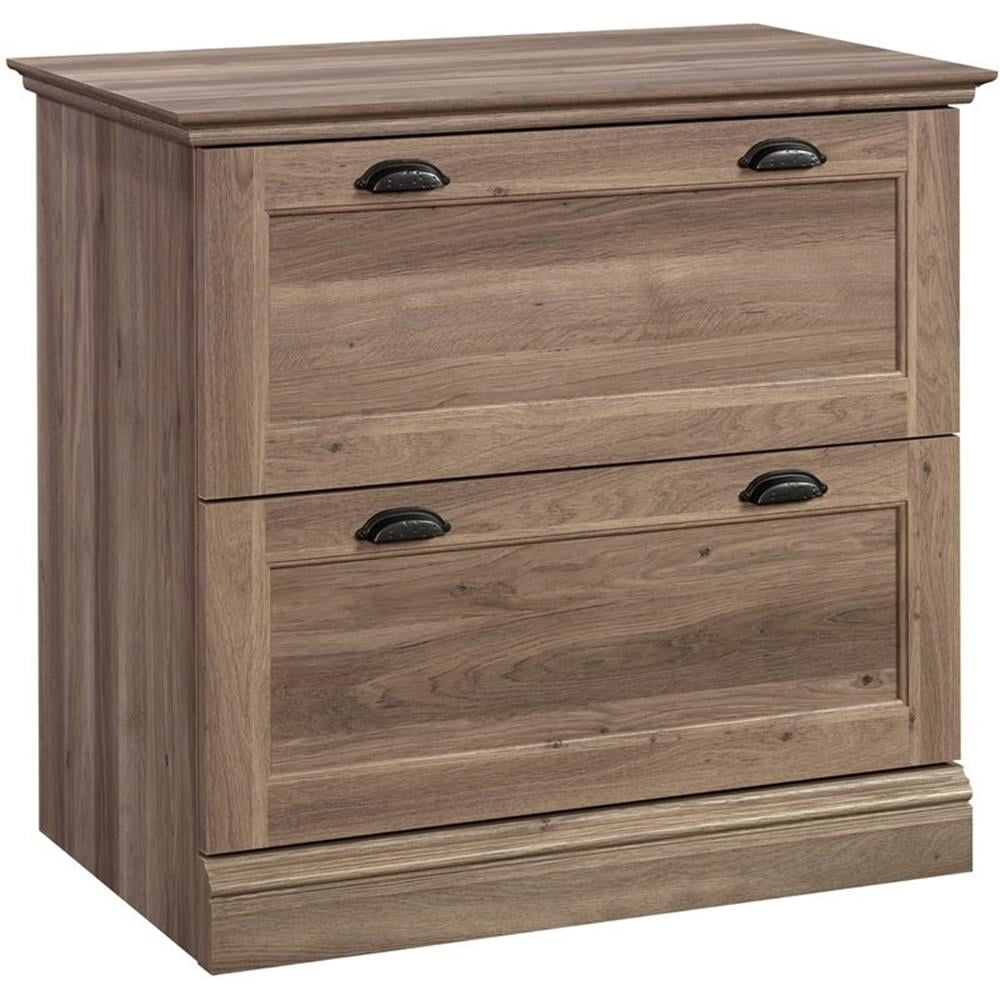 Pemberly Row 2-Drawer Engineered Wood Lateral File Cabinet In Salt Oak ... regarding Comparing engineered wood vs solid wood for home entertainment centers