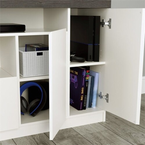 Pemberly Row Contemporary Engineered Wood Tv Stand For Tvs Up To 50 In ... inside Understanding the durability factors of engineered wood TV stands