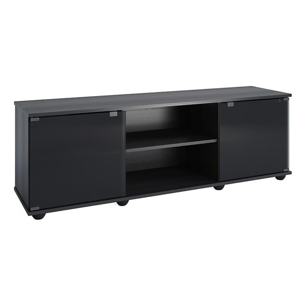 Pemberly Row Modern Wood Tv Stand For Tvs Up To 60" In Ravenwood Black ... for Fillmore 58" Ravenwood Black Tv And Component Stand