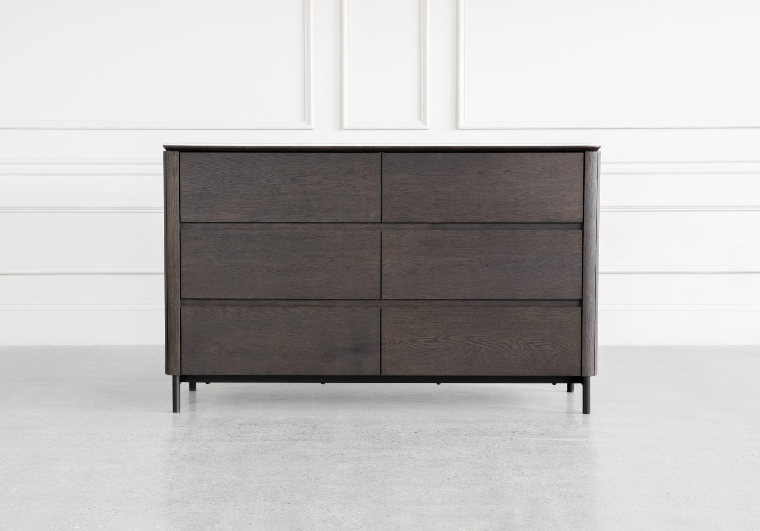Phoenix 6-Drawer Brown Oak Double Dresser | Scandesigns Furniture pertaining to Duarte Dresser, Ash Brown