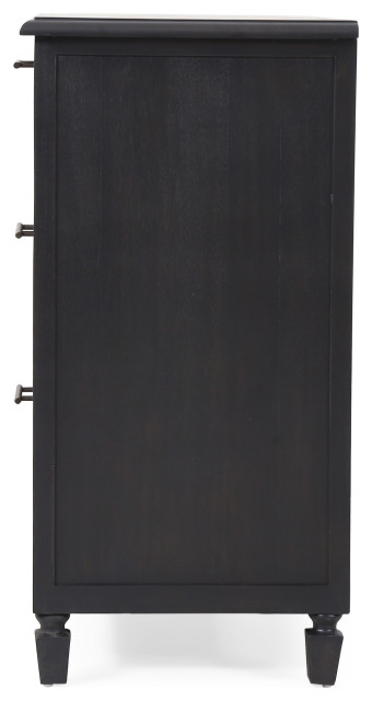 Pollards Rustic Acacia Wood And Cane 3 Drawer Dresser, Dark Gray ... for Styling Tips for Your Pollards Rustic Acacia Wood and Cane 3 Drawer Dresser