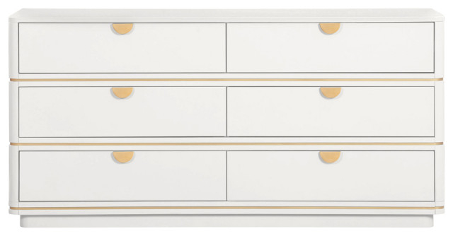 Raphael 6 Drawer Dresser - Transitional - Dressers - By Advanced ... pertaining to Raphael 6 Drawer Dresser, White