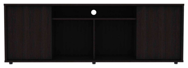 Redding Tv Stand For Tvs Up To 65" With 2 Cabinets And 3 Shelves, Black ... for Redding Tv Stand For Tvs Up To 65" With 2 Cabinets And 3 Shelves, Black