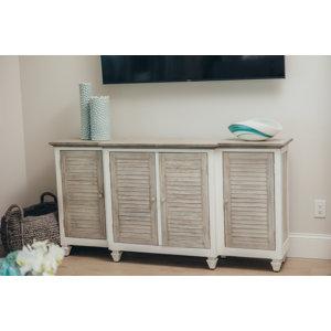 Rosalind Wheeler Islamorada 4-Door Credenza, Tv Stand, Entertainment ... throughout Styling Your Hallway Discover the Charm of a Venice Dresser