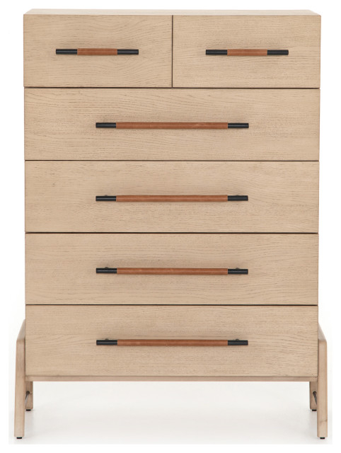 Rosedale 6 Drawer Tall Dresser-Yucca Oak - Midcentury - Dressers - By ... intended for Exploring the timeless appeal of Yucca Oak veneer in Rosedale furniture design