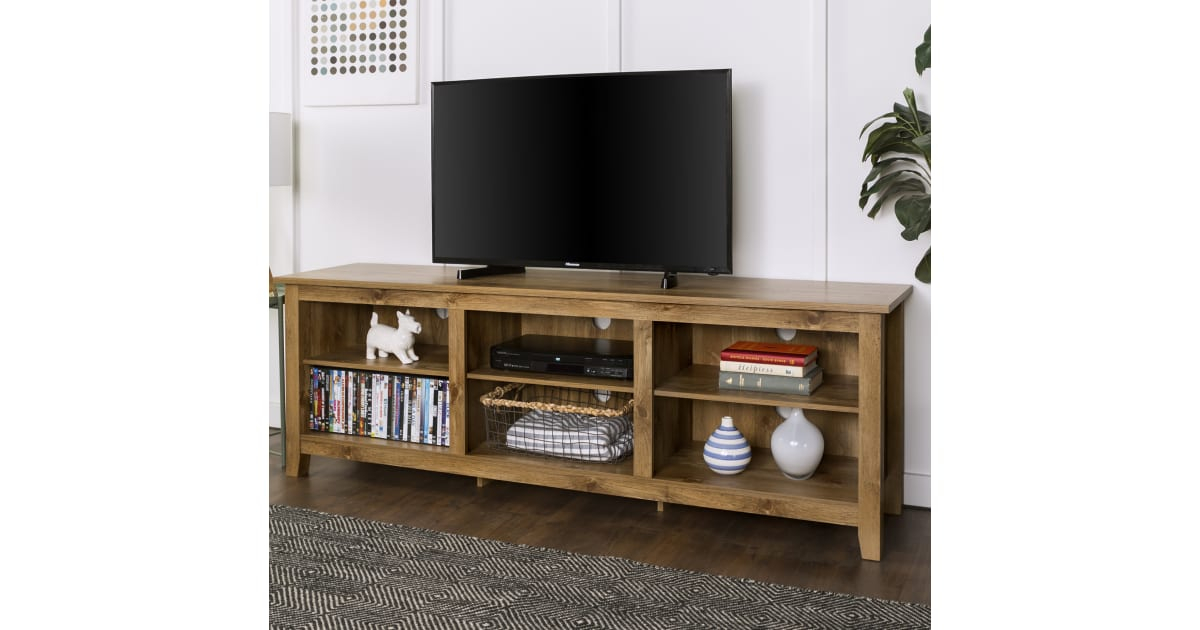 Roseto Weif10039Brn 70" Wide Contemporary Open Shelf Tv Stand Media ... in Understanding the Design Philosophy Behind Modern Media Furniture