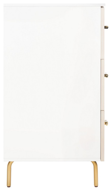 Safavieh Genevieve 3 Drawer Dresser, #N/A - Contemporary - Dressers ... regarding Safavieh Genevieve 3 Drawer Dresser, White/Gold