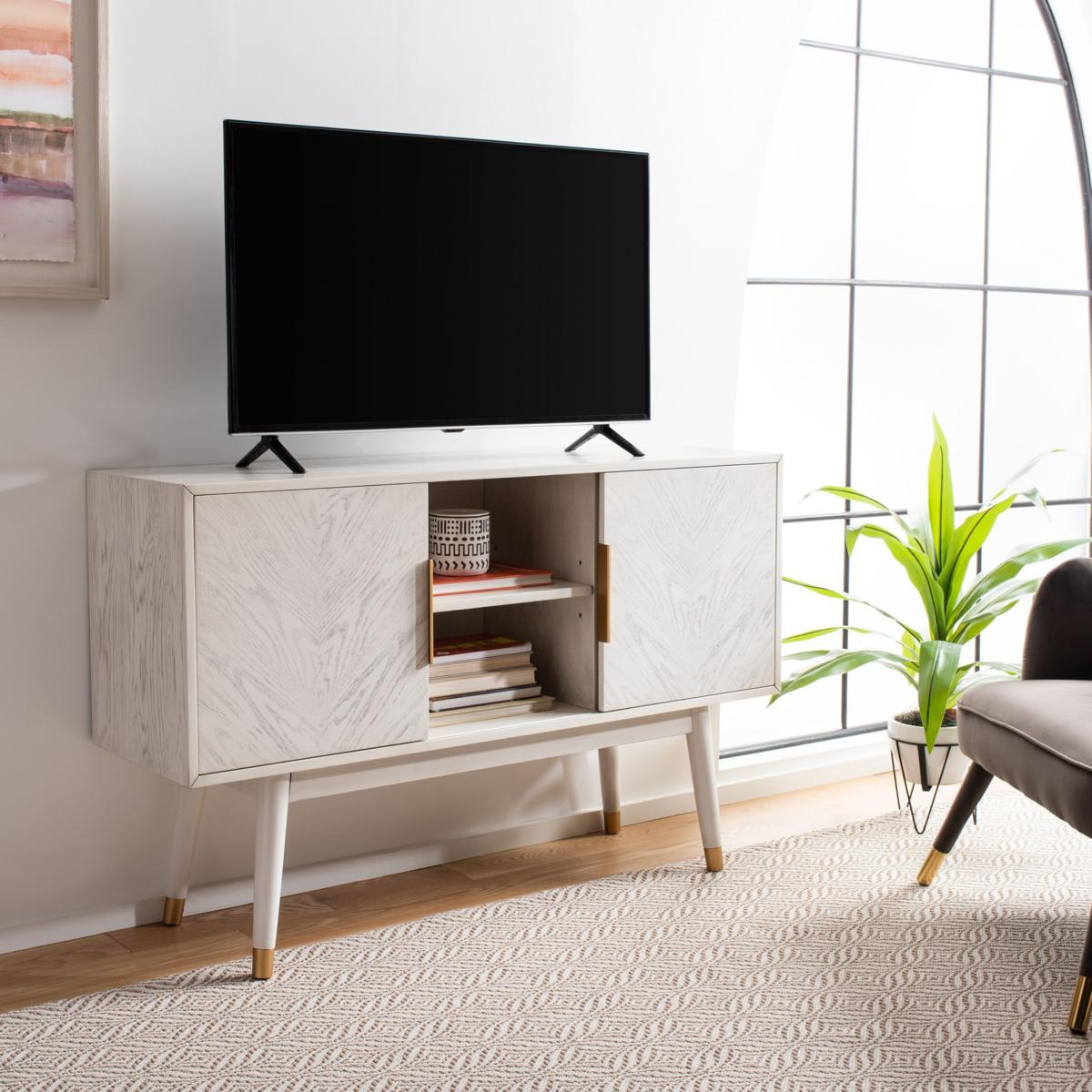 Safavieh Ligia 2 Door Media Stand - 9934659 | Hsn inside Creating Visual Balance with Multi-Door Media Storage Solutions