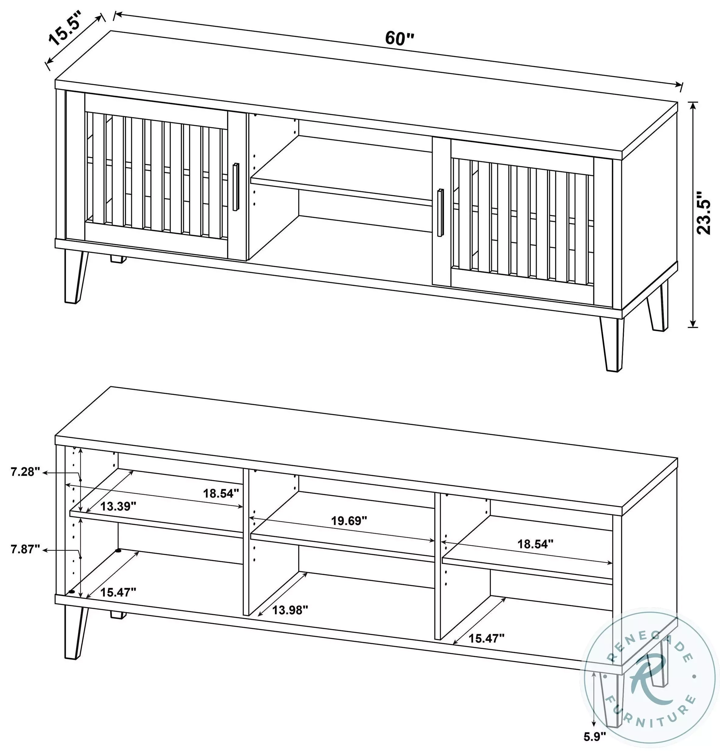 Sedona Dark Pine 2 Door 60" Tv Stand From Coaster Furniture | Coleman ... with Concord 2-Door 60" Tv Stand Console Distressed Java