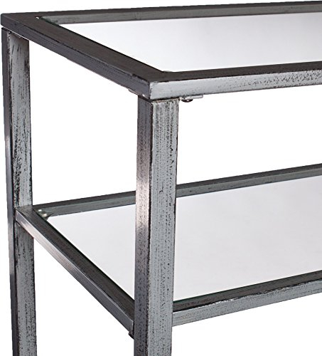 Sei Furniture Jaymes Metal & Glass 2-Tier, Console Table, Silver/Black ... inside The Art of Styling a Silver Jaymes Console Table for Modern Living