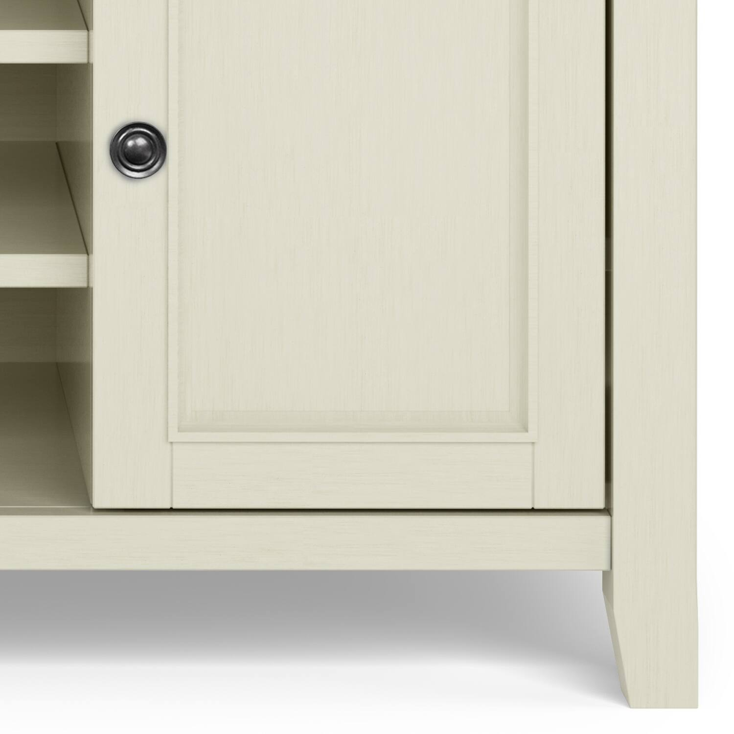 Simpli Home Amherst 54 Inch Wide Solid Wood Transitional Tv Stand ... for Amherst 54 Inch Wide Solid Wood Transitional Tv Stand In Antique White