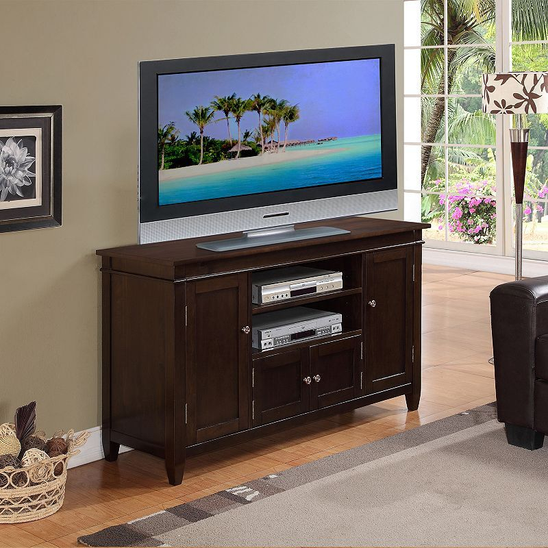 Simpli Home Carlton Tv Media Stand | Tv Media Stands, Cool Tv Stands ... pertaining to Carlton Tv Media Stand