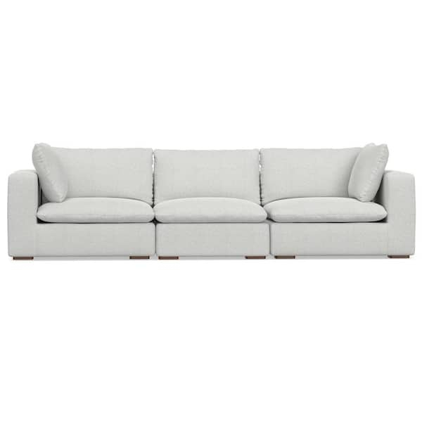 Simpli Home Jasmine 3-Seater Modular Sofa In Velvety Chenille ... pertaining to Jasmine 3-Seater Modular Sofa In Performance Fabric, Cloud Gray