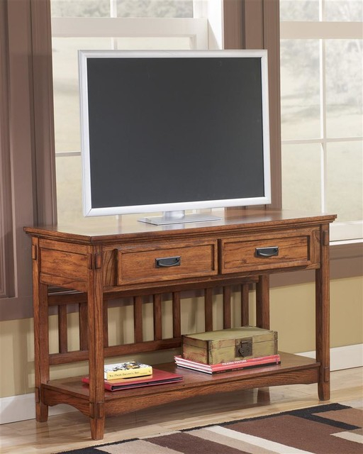 Sofa/Tv Console Table - Mission Style - Contemporary - Console Tables ... pertaining to Stockbridge 36"L Wood Sofa/Tv Console, Drawer