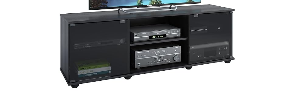 Sonax Fb-2600 Fiji 60-Inch Tv/Component Bench In Ravenwood Black ... within Fiji 60" Tv Component Bench, Ravenwood Black