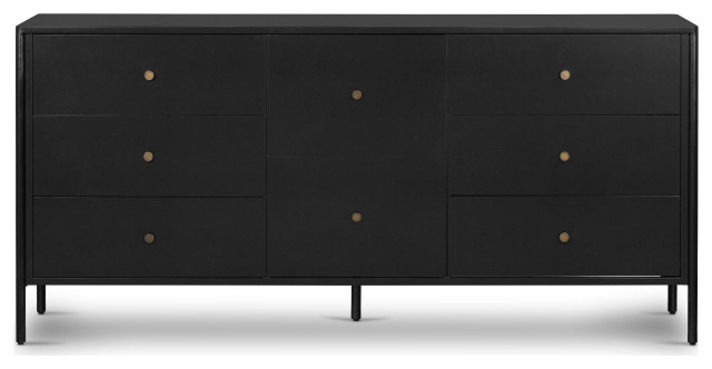 Soto 8 Drawer Dresser-Black - Transitional - Dressers - By Four Hands ... throughout The craftsmanship behind Soto's black dresser design and functionality