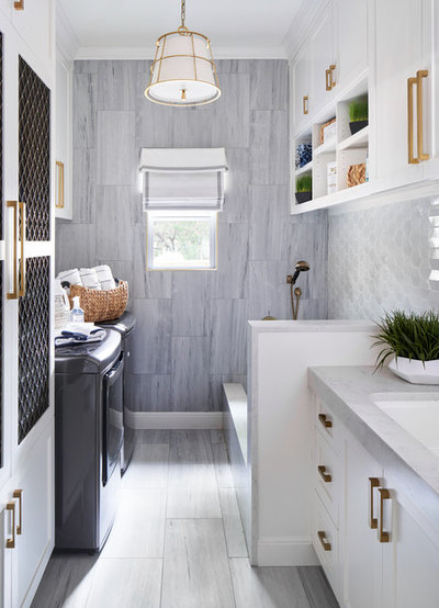 Stylish Laundry Room With A Dog Wash Station And A Drying Closet with regard to From Chore to Charm How to Design a Laundry Room That Caters to Your Canine Companion