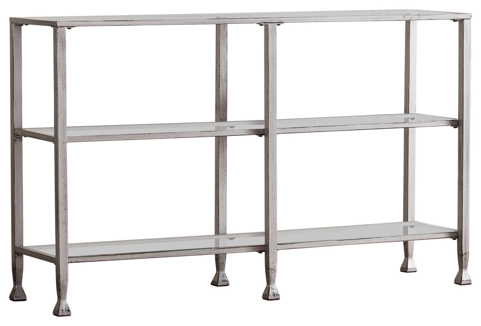 Symon Metal/Glass 3-Tier Console Table/Media Stand - Transitional ... for Jaymes Console Table/Media Stand - Silver