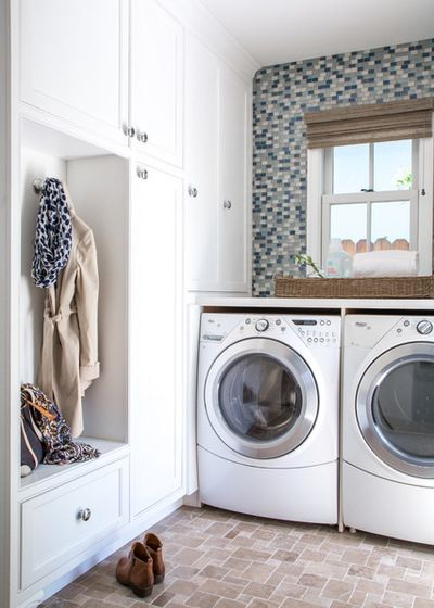 Transitional Laundry Room By A. Peltier Interiors | Laundry Room ... inside New This Week: 3 Eye-Catching Laundry Rooms