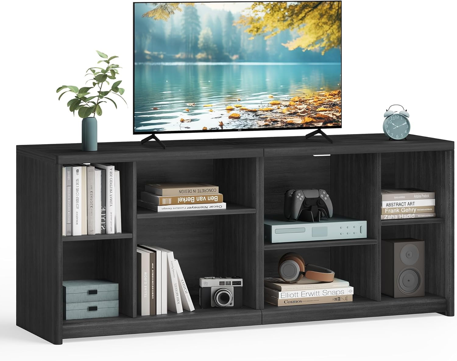 Tv Stand For Tvs Up To 70 Inches Entertainment Center With Storage ... for Edinburgh Tv Stand For Tvs Up To 50" With Cabinet, 3 Shelves, And 5 Legs, Black