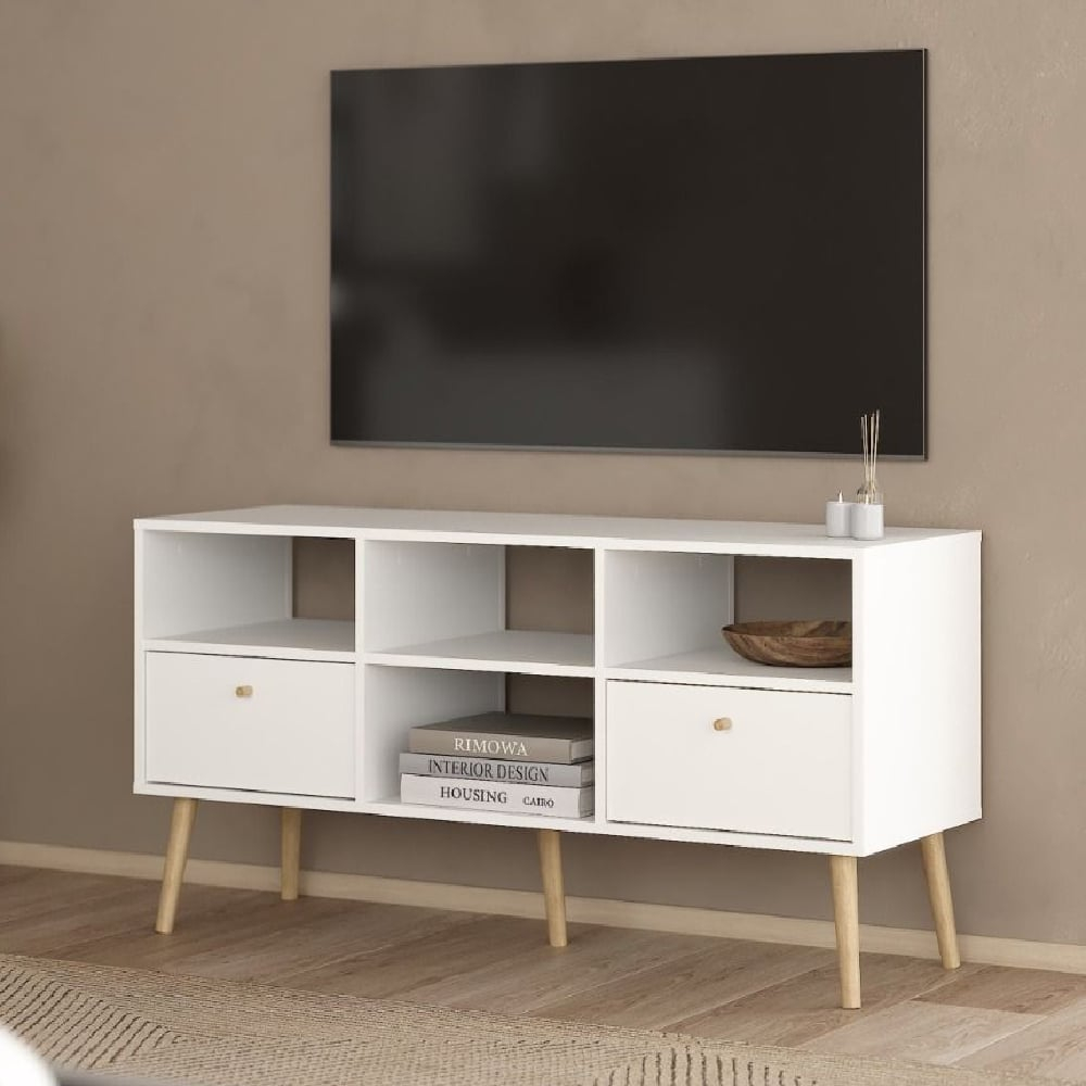 Tyler Wooden 1 Door And 2 Drawers Tv Stand In White | Furniture In Fashion in Unveiling the Casey TV Stand The Perfect Blend of Style and Storage