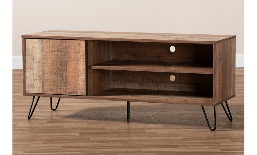 Up To 35% Off On Iver Rustic Oak Mid Century M... | Groupon Goods in Building Your Dream Media Center with Quality Wood Construction