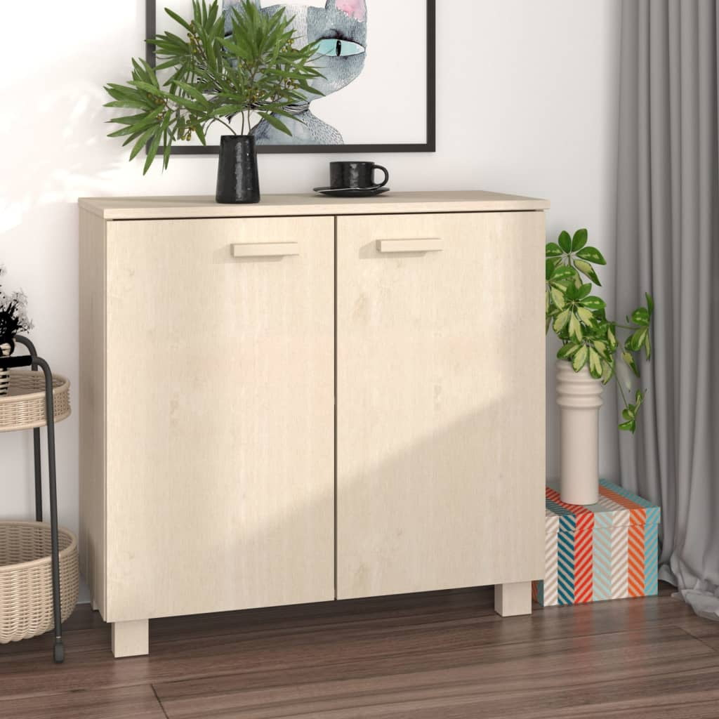 Vidaxl Sideboard Hamar Honey Brown 33.5"X13.8"X31.5" Solid Wood Pine ... with regard to Vidaxl Sideboard Buffet Cabinet For Kitchen Hamar Honey Brown Solid Wood Pine