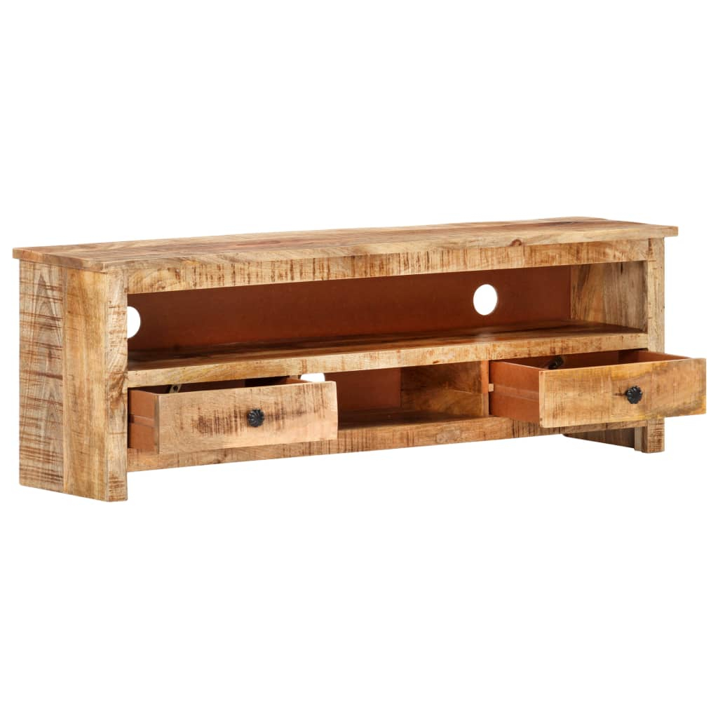 Vidaxl Tv Cabinet 120X30X40 Cm Rough Mango Wood | Vidaxl.com.au for Elevating Your Living Space vidaXL TV Cabinet in Black and Natural Wood