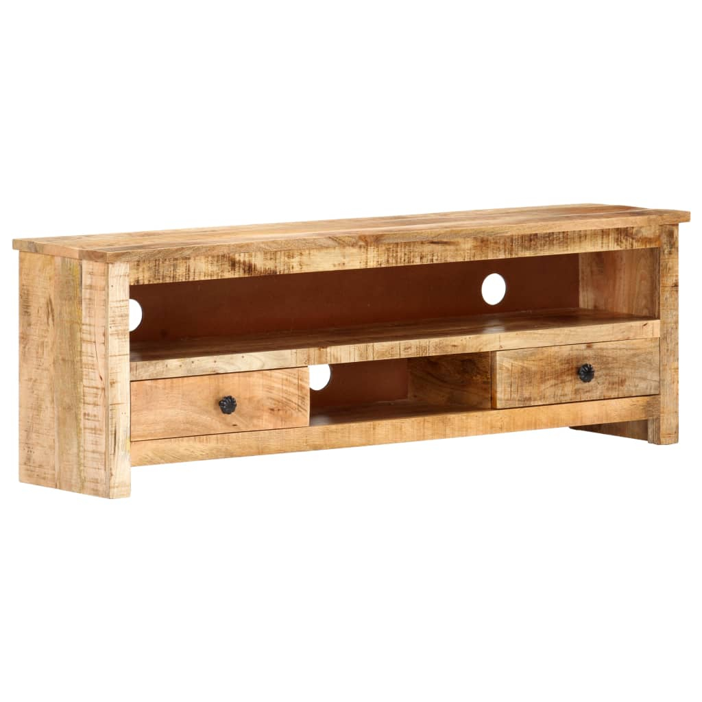 Vidaxl Tv Cabinet 120X30X40 Cm Rough Mango Wood | Vidaxl.com.au intended for Choosing the Right Wood Grain Patterns for Your Home's Unique Character