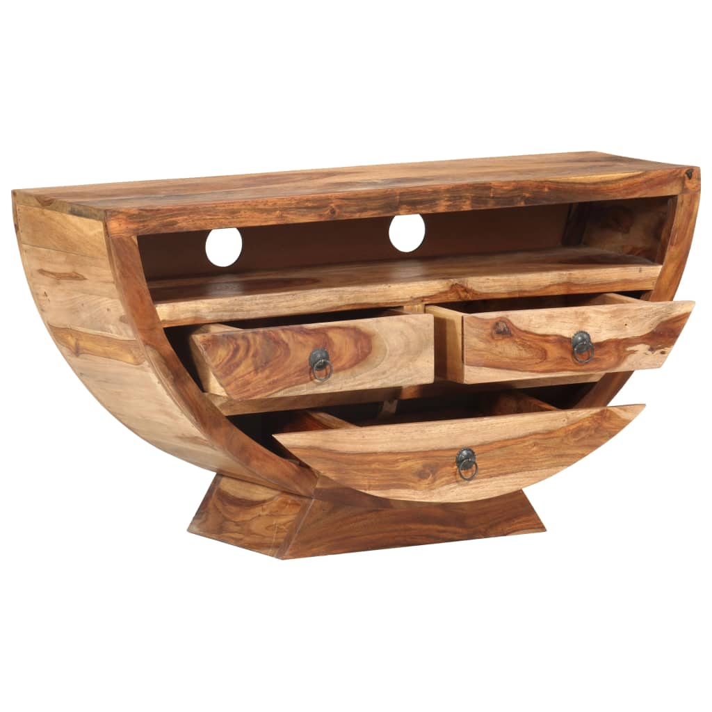 Vidaxl Tv Cabinet 39.4"X11.8"X20.5" Solid Sheesham Wood | Vidaxl.com with regard to Vidaxl Tv Stand Tv Console Sideboard Media Unit Cupboard Solid Wood Reclaimed