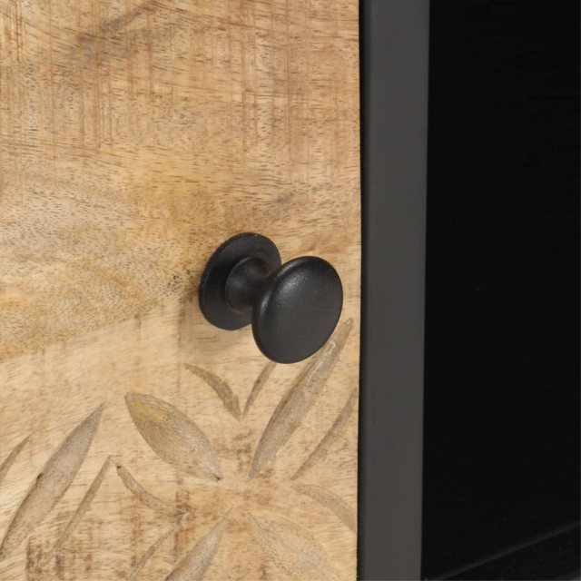 Vidaxl Tv Cabinet With Carved Door 51.2"X11.8"X15.7" Rough Mango Wood ... inside Beyond the Box Enhancing Your Living Space with the vidaXL Acacia TV Cabinet