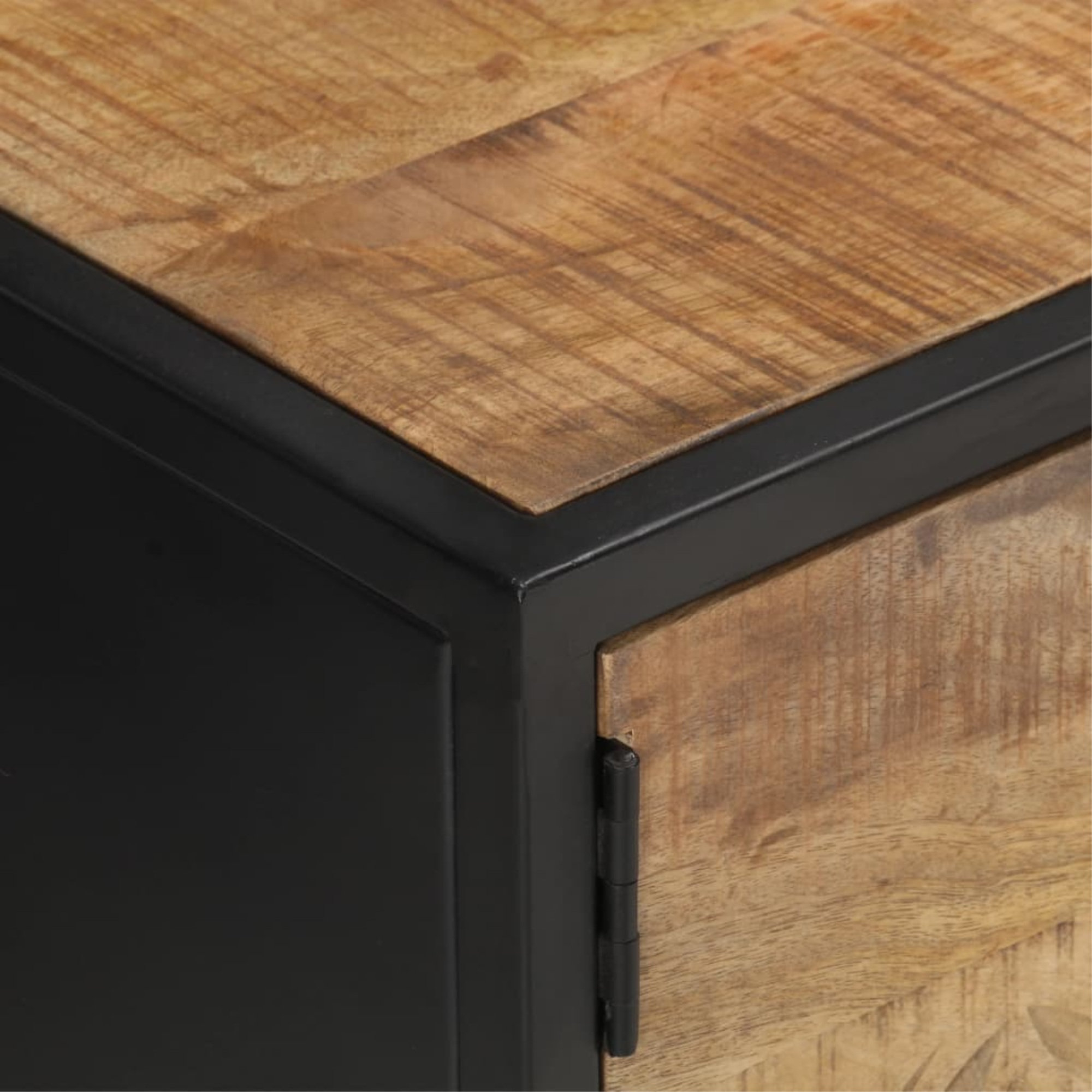 Vidaxl Tv Cabinet With Carved Door 51.2"X11.8"X15.7" Rough Mango Wood ... with regard to Vidaxl Tv Cabinet Brown Solid Acacia Wood 51.2X11.8X18.5 In Tv Cabinet