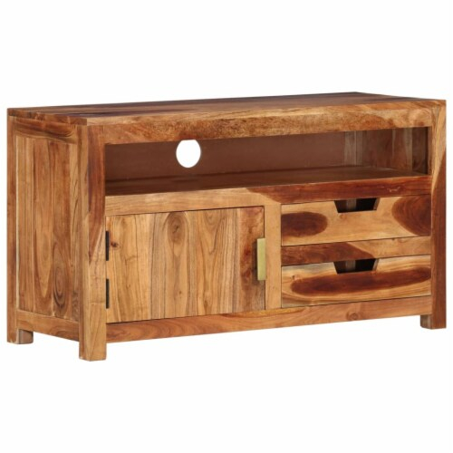 Vidaxl Tv Stand 35.4 X13.6 X19.7 Solid Wood Acacia, 35.4"X13.6"X19.7 ... throughout Vidaxl Tv Cabinet Honey Touch Finish Solid Acacia Wood