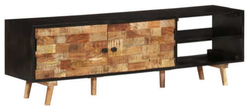 Vidaxl Tv Stand Tv Console Sideboard Rough Mango Wood And Solid Acacia ... within Understanding the Durability Benefits of Mango Wood vs Acacia Wood in Furniture