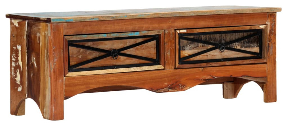 Vidaxl Tv Stand Tv Unit Sideboard Tv Console Cabinet Solid Reclaimed ... inside How Solid Wood Construction Enhances Durability and Aesthetics of TV Units
