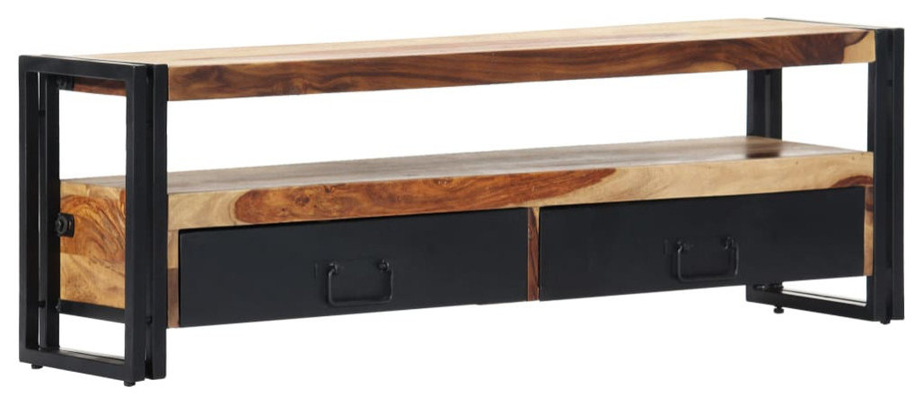 Vidaxl Tv Stand Tv Unit Sideboard Tv Console Media Cabinet Solid ... with Vidaxl Tv Stand Tv Console Sideboard Solid Mahogany Wood With Light Black Coffee