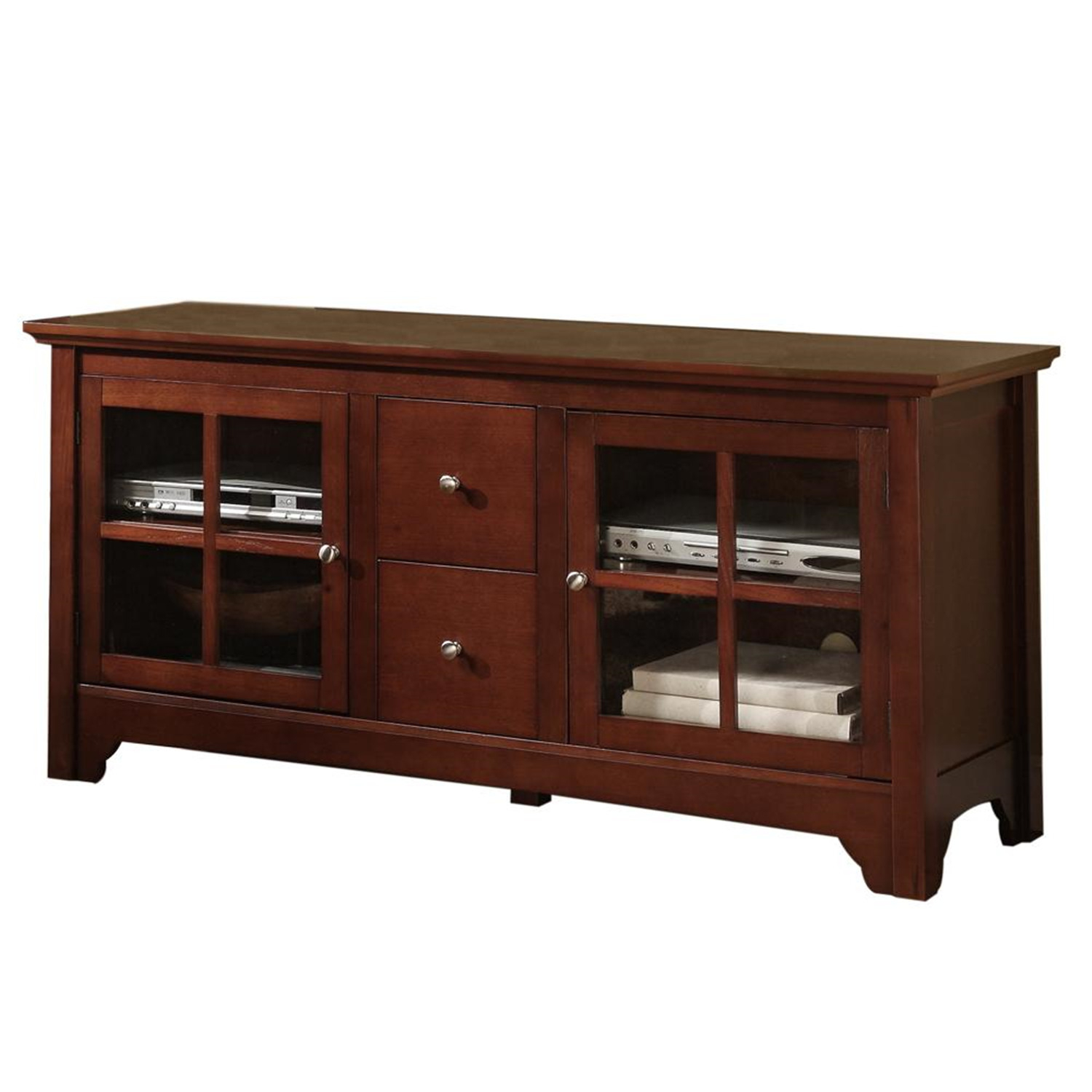 Walker Edison 52 In. Solid Wood Tv Console With Drawers By Oj Commerce ... intended for Stockbridge 36"L Wood Sofa/Tv Console, Drawer