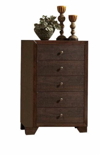 Wooden Chest With 5 Spacious Drawers , Espresso Brown, 1 - Smith’s Food ... intended for Chest With 5 Drawers, Espresso