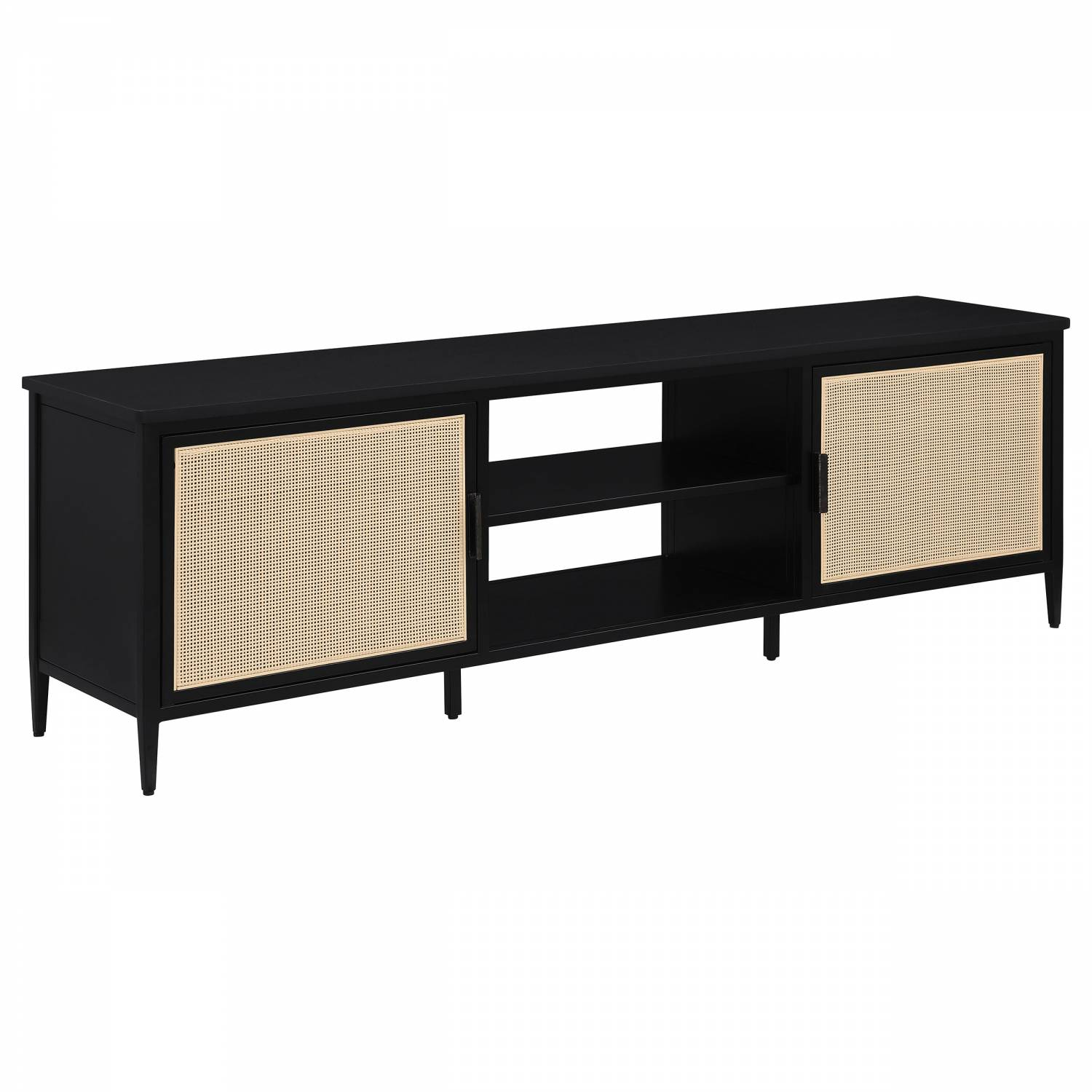 710034 Amherst 2-Door 70-Inch Metal Tv Stand Media Console Black pertaining to Amherst 2-Door 70" Metal Tv Stand Media Console Black
