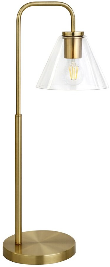 Abraham + Ivy Henderson Brass Finish Arc Table Lamp With Clear Glass ... for The Artisan Craftsmanship Behind Henderson 27 Tall Arc Table Lamp