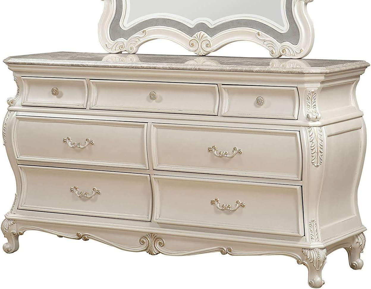 Amazon.com: Acme Chantelle Dresser In Pearl White : Home & Kitchen inside A Deep Dive Into the History and Evolution of Chantelle Chest and Pearl White