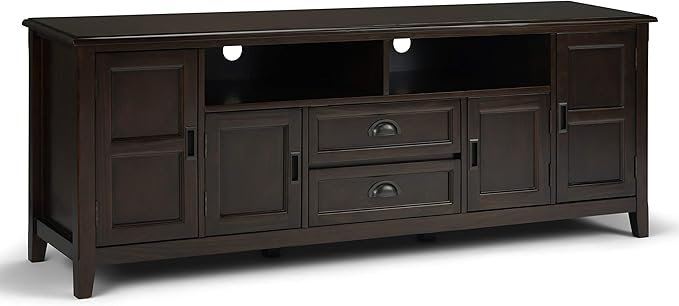 Amazon.com: Simplihome Burlington Solid Wood 72 Inch Wide Transitional ... with Design Considerations for Large-Scale TV Entertainment Centers