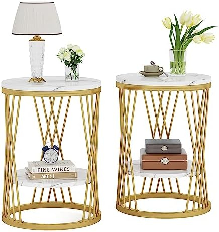 Understanding the versatility of white and gold round end tables with one drawer and open shelf