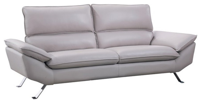 American Eagle Furniture Genuine Leather Sofa In Light Gray ... throughout American Eagle Furniture Genuine Leather Sofa In Light Gray