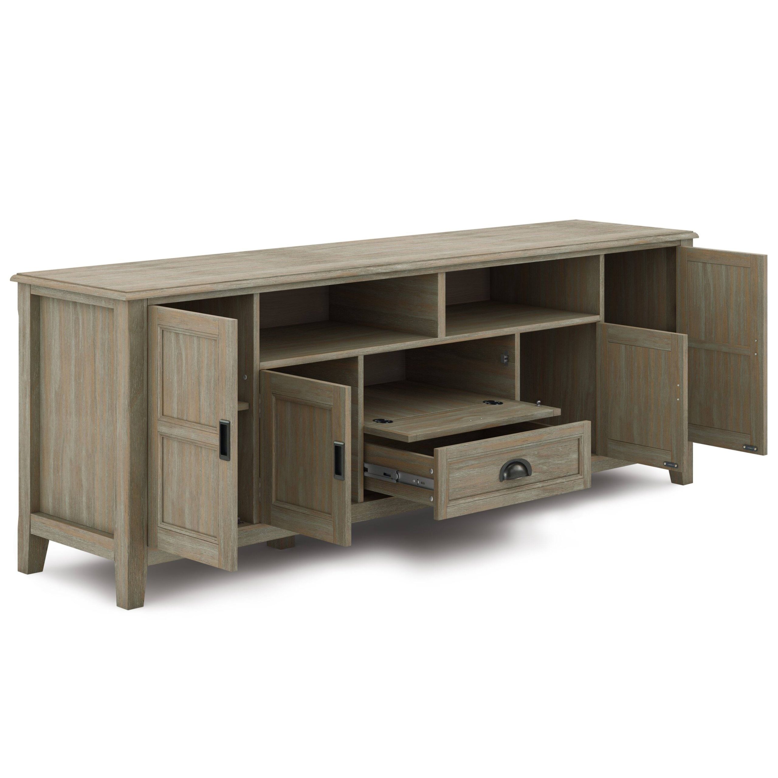 Best Buy: Simpli Home Burlington Solid Wood 72 Inch Tv Media Stand For ... regarding Burlington Solid Wood 72 Inch Tv Media Stand For Tvs Up To 80 Inches, Mahogany Brown
