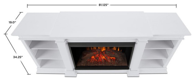 Bowery Hill 81" Modern Wood Entertainment Fireplace Tv Stand In White ... intended for Bowery Hill Contemporary Electric Fireplace Entertainment Center In White