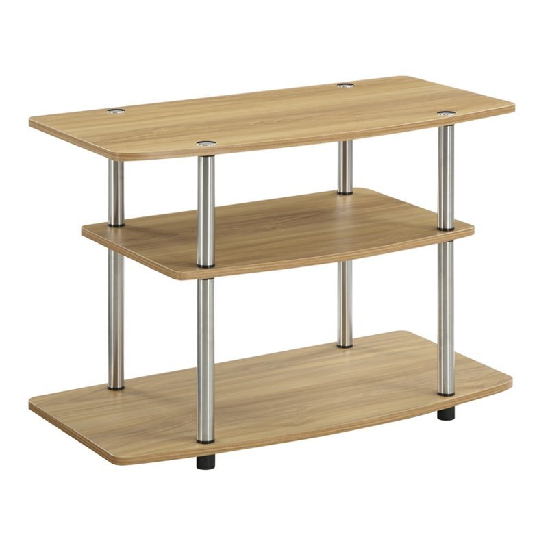 Convenience Concepts Designs2Go 32" Three-Tier Tv Stand In Light Oak ... within Convenience Concepts Designs2Go Three-Tier Wood 32" Tv Stand In Nutmeg Wood
