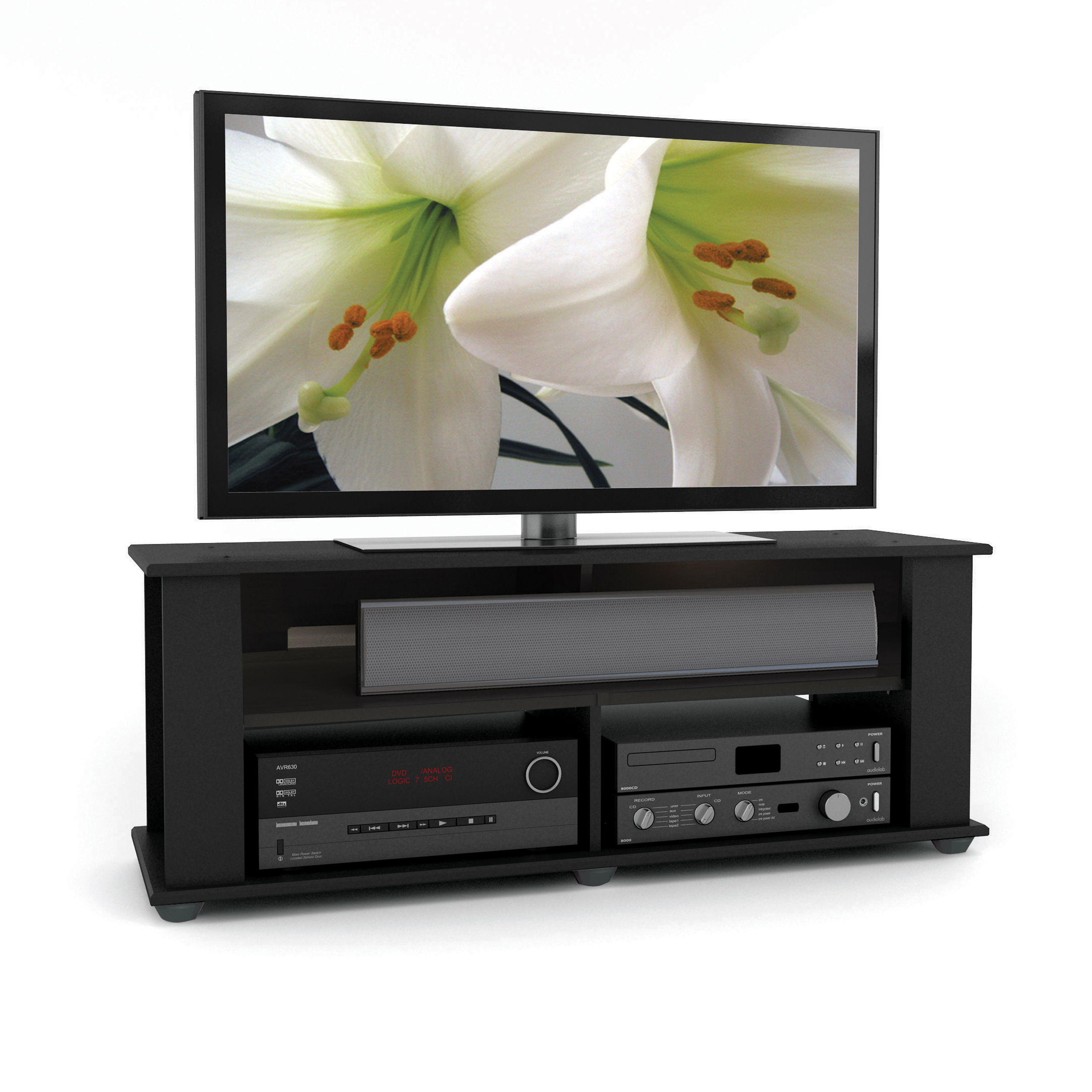 Corliving Bakersfield Ravenwood Black Tv/Component Stand, For Tvs Up To 55" with regard to Understanding Bakersfield Ravenwood Black TV and Component Stand Basics