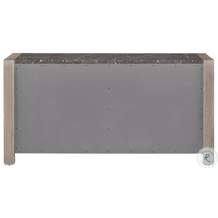 Erinn V X Weathered Oak With Taupe Linen 8 Drawer Vista Dresser From ... pertaining to 58" X 16" X 37" Weathered Gray Dresser